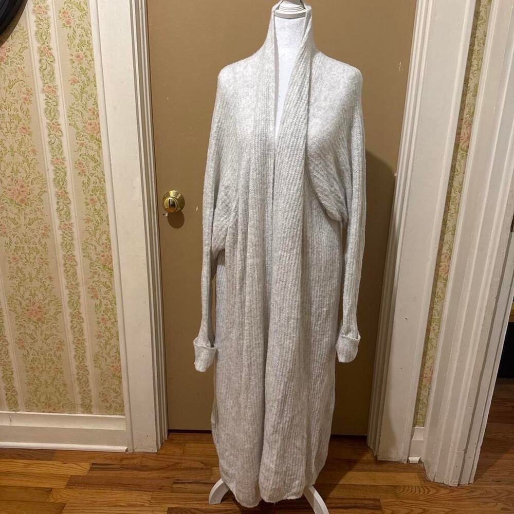Off white ribbed knit cardigan